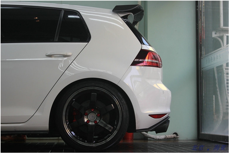高爾夫 MK7 7GTI 改裝RAYS TE37SL PW 18寸鍛造輪轂 橫濱AD08R半熱熔輪胎