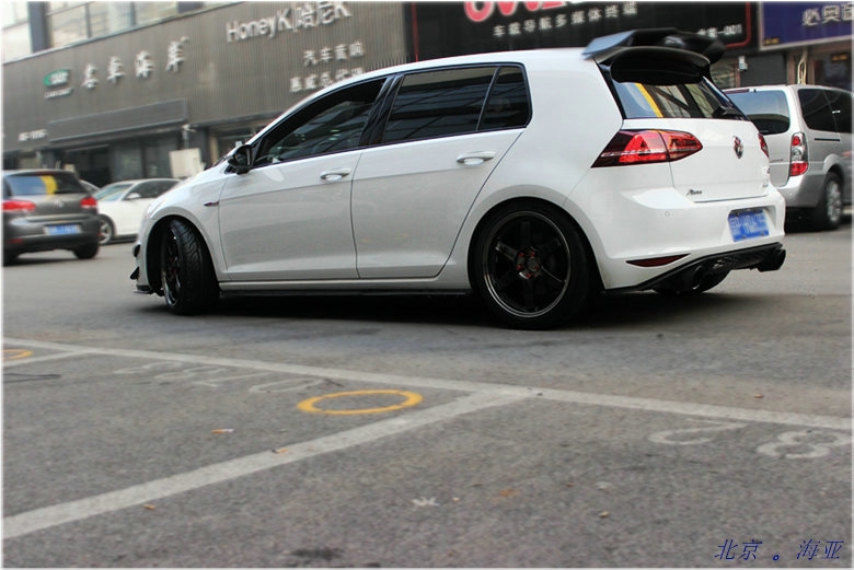 高爾夫 MK7 7GTI 改裝RAYS TE37SL PW 18寸鍛造輪轂 橫濱AD08R半熱熔輪胎