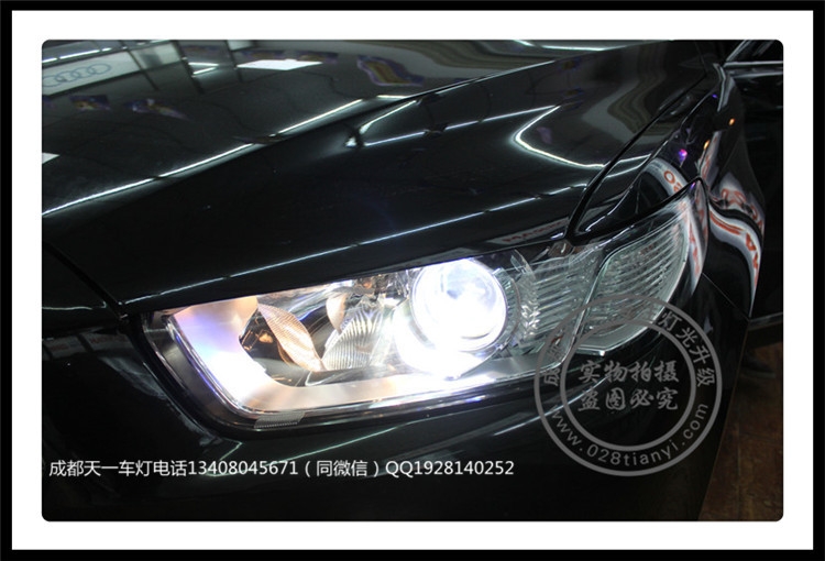 成都福特金牛座改車燈改裝Q5海拉雙光透鏡歐司朗氙氣燈