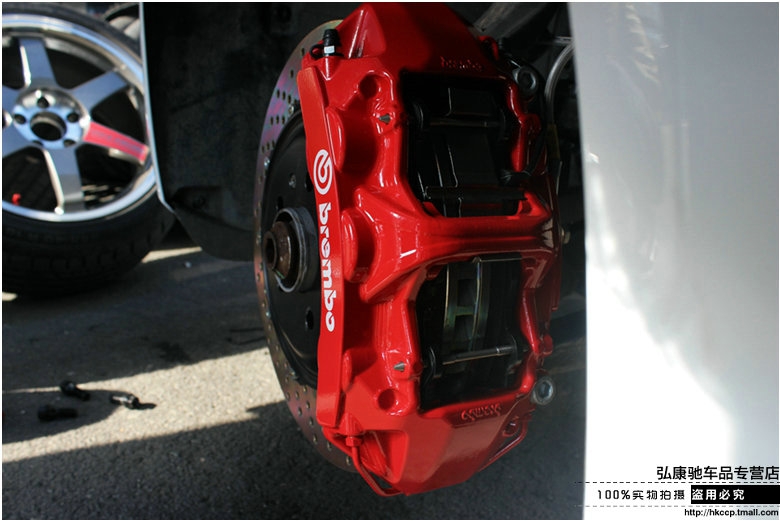 奧迪A4L 意大利brembo GT6 355打孔通風(fēng)浮動碟全原裝 RAYS TE37SL PG 18寸鍛造輪轂