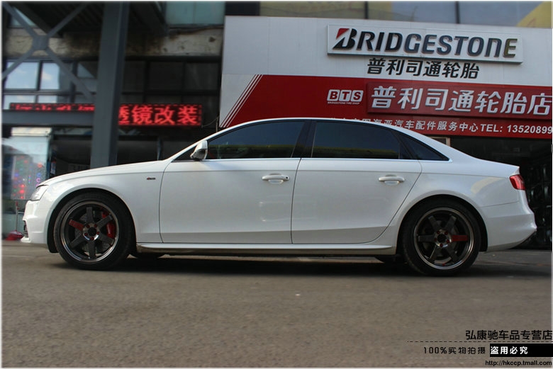 奧迪A4L 意大利brembo GT6 355打孔通風(fēng)浮動碟全原裝 RAYS TE37SL PG 18寸鍛造輪轂