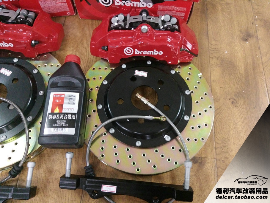大連改裝JEEP改裝Brembo前6后4鮑魚剎車