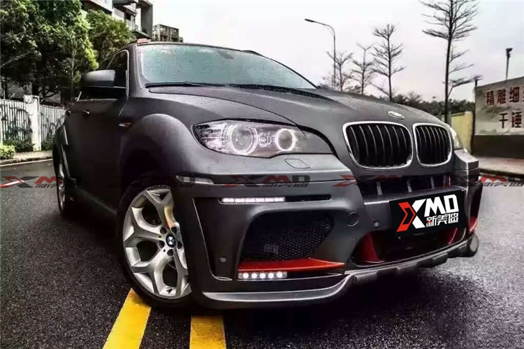 寶馬X6 E71 X6M改裝HAMANN寬體大包圍前杠 后杠 EVO方口排氣管