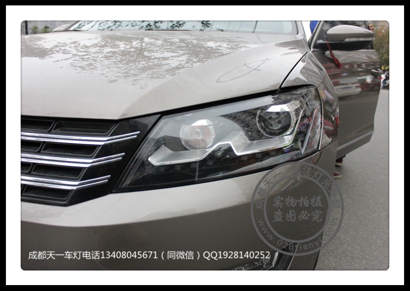 成都大眾帕薩特改裝車(chē)燈升級(jí)海拉雙光透鏡日行燈總成