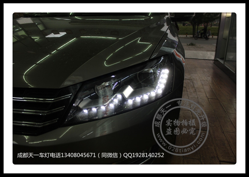 成都大眾帕薩特改裝車(chē)燈升級(jí)海拉雙光透鏡日行燈總成