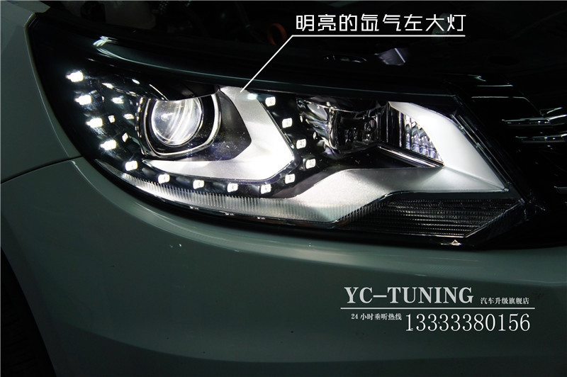 【永誠汽車】石家莊途觀改燈高配氙氣前大燈原廠淚眼