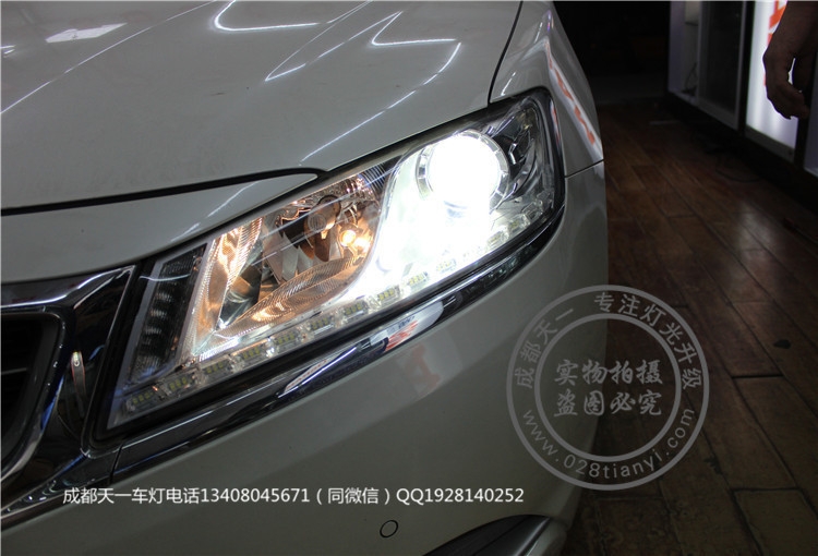 成都吉利博瑞改車燈改裝氙氣燈雙光透鏡LED日行燈總成
