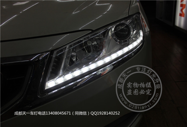 成都吉利博瑞改車燈改裝氙氣燈雙光透鏡LED日行燈總成