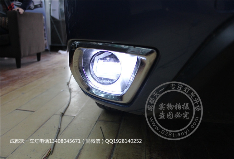 成都斯巴魯森林人車燈改裝海拉透鏡歐司朗FOG霧燈