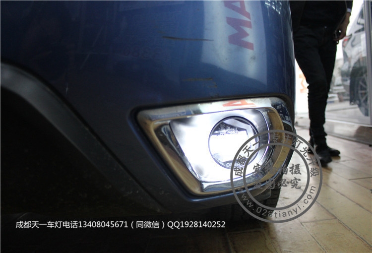 成都斯巴魯森林人車燈改裝海拉透鏡歐司朗FOG霧燈