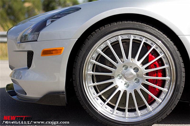 新款奔馳SLS AMG R197改裝碳纖維小包圍 Renntech前唇下巴大包圍