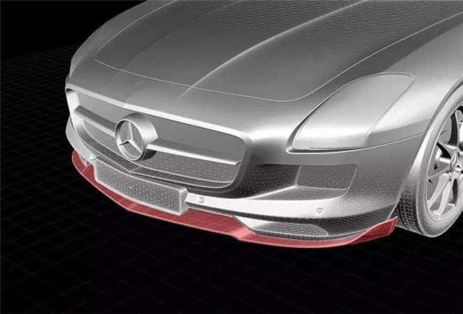 新款奔馳SLS AMG R197改裝碳纖維小包圍 Renntech前唇下巴大包圍