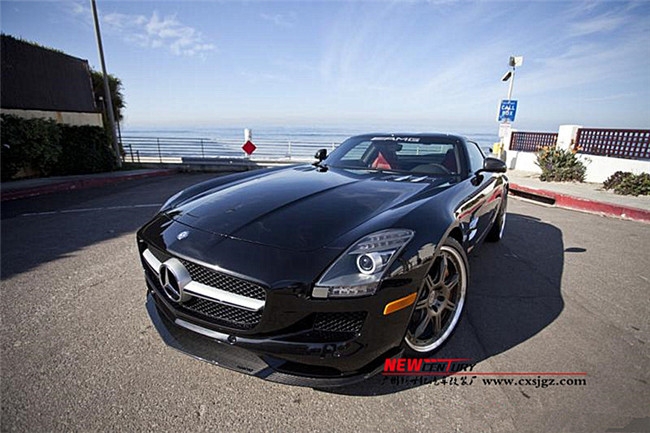 新款奔馳SLS AMG R197改裝碳纖維小包圍 Renntech前唇下巴大包圍