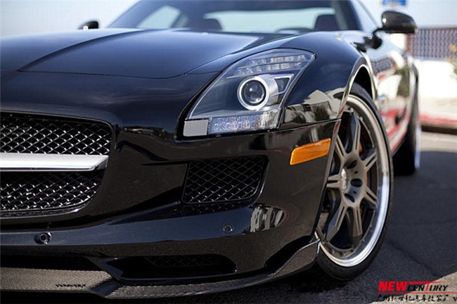 新款奔馳SLS AMG R197改裝碳纖維小包圍 Renntech前唇下巴大包圍