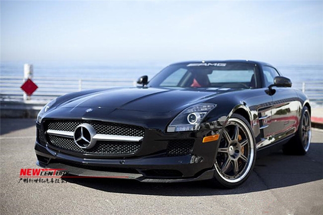 新款奔馳SLS AMG R197改裝碳纖維小包圍 Renntech前唇下巴大包圍