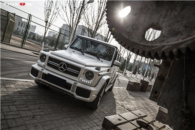 奔馳W463 G55AMG 全車改色貼膜PWF電光金屬白