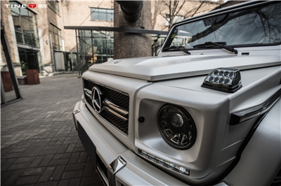 奔馳W463 G55AMG 全車改色貼膜PWF電光金屬白