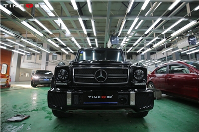 奔驰W463 G55AMG 全车改色贴膜PWF电光金属白