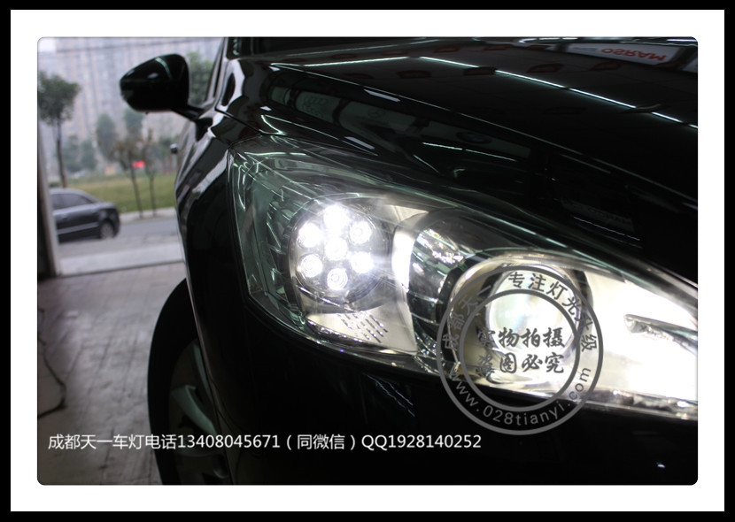 成都標(biāo)志508改車燈改裝歐司朗氙氣燈LED日行燈總成