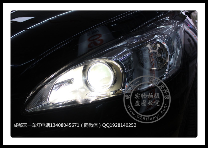 成都標(biāo)志508改車燈改裝歐司朗氙氣燈LED日行燈總成