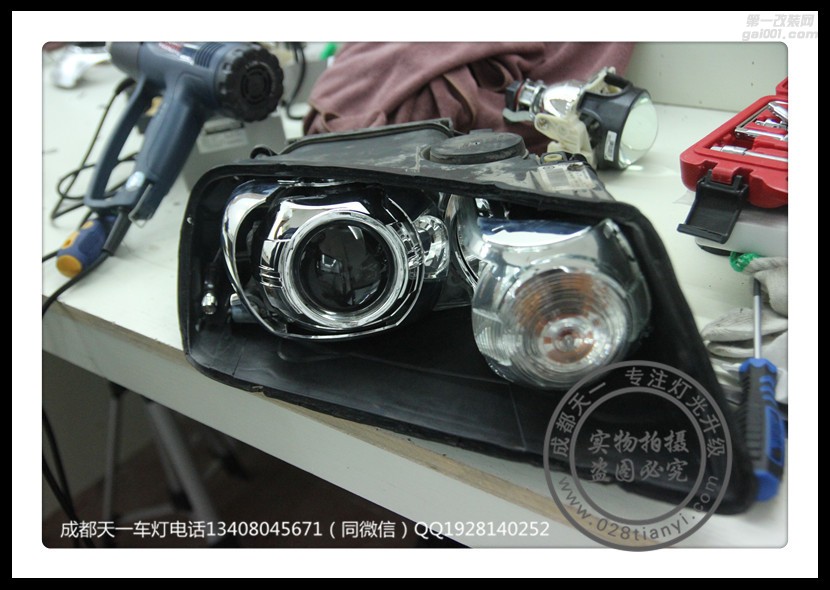 成都大眾途銳改車(chē)燈改裝歐司朗氙氣燈海拉雙光透鏡日行燈