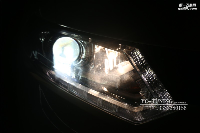 石家莊車燈改裝 新奇駿改氙氣大燈雙光透鏡【永誠汽車】