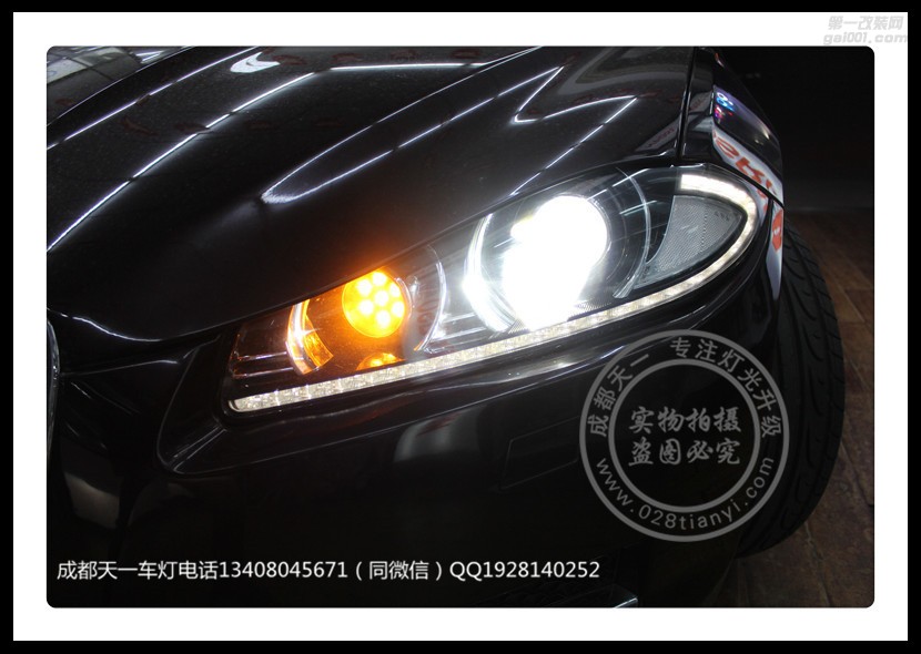 成都捷豹XFL改車燈改裝海拉雙光透鏡歐司朗氙氣燈成都天一車燈