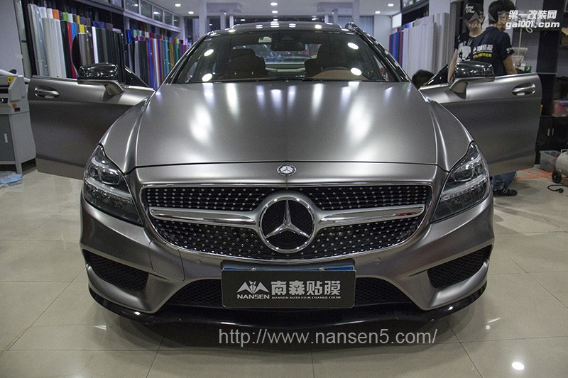 奔馳C260車身改色案例-電光金屬灰