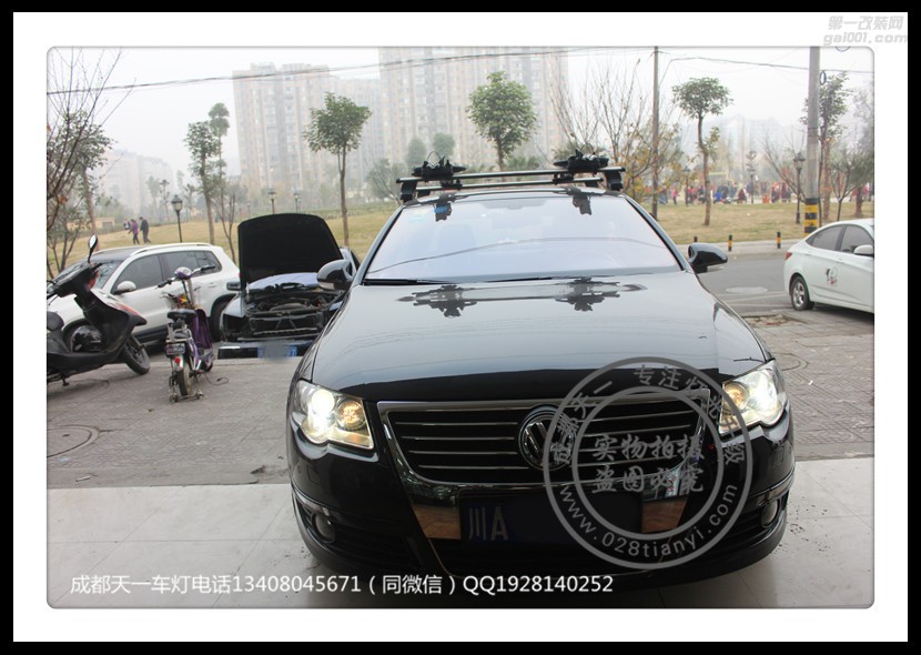 成都邁騰車燈改裝海拉雙光透鏡歐司朗氙氣燈日行燈