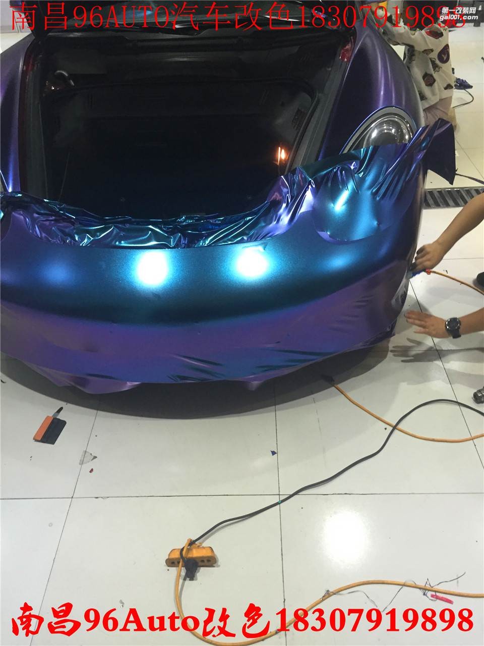 南昌96Auto 保時(shí)捷-Boxster 改色貼膜 紫魅藍(lán)