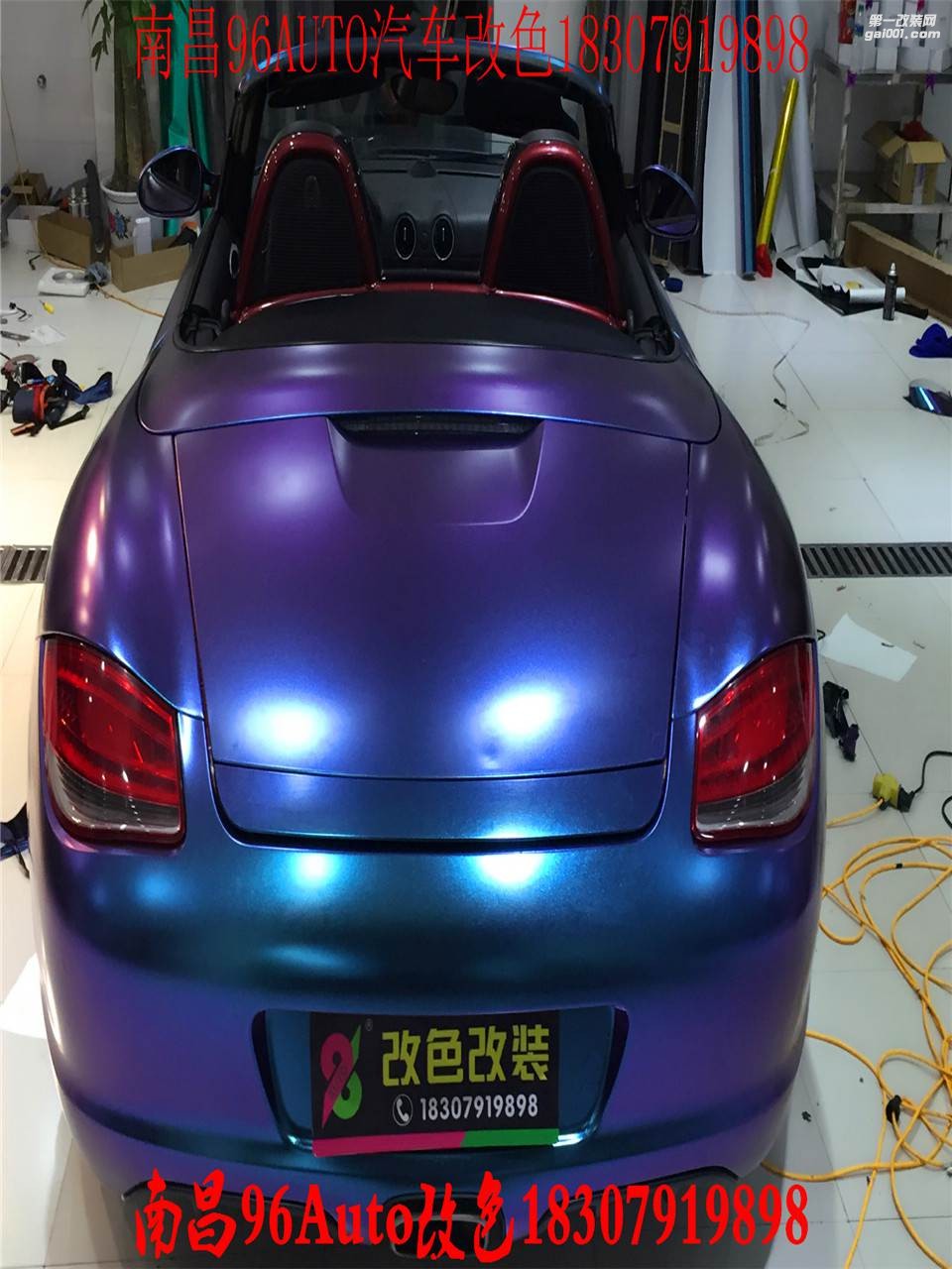 南昌96Auto 保時(shí)捷-Boxster 改色貼膜 紫魅藍(lán)