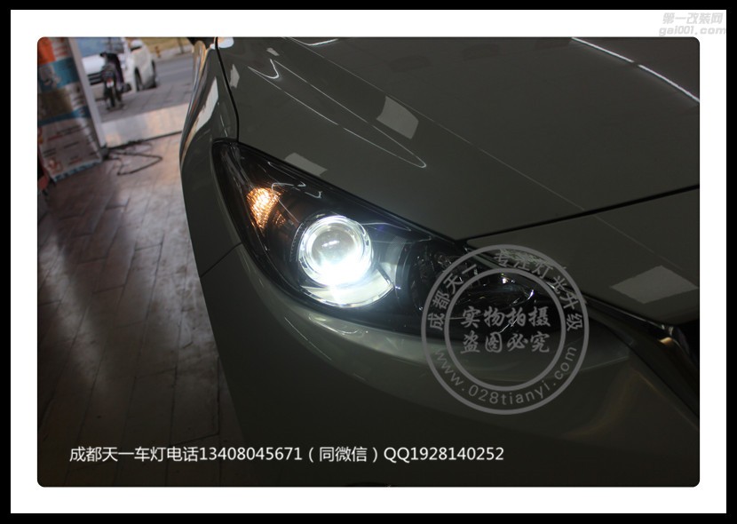 成都馬自達(dá)3昂克賽拉改車燈車燈升級(jí)原裝Q5海拉透鏡氙氣燈