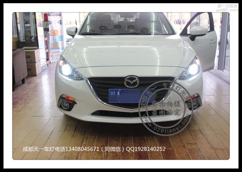 成都馬自達(dá)3昂克賽拉改車燈車燈升級(jí)原裝Q5海拉透鏡氙氣燈