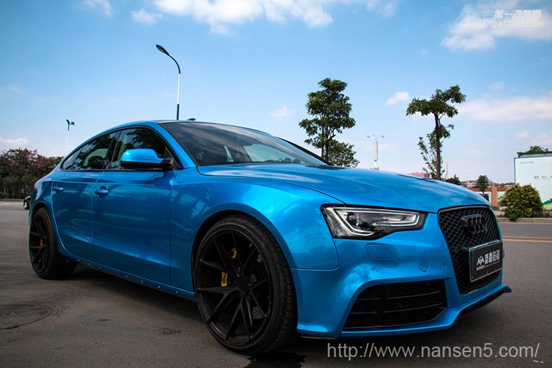奧迪A5車身改色案例-糖果藍 南森改色出品