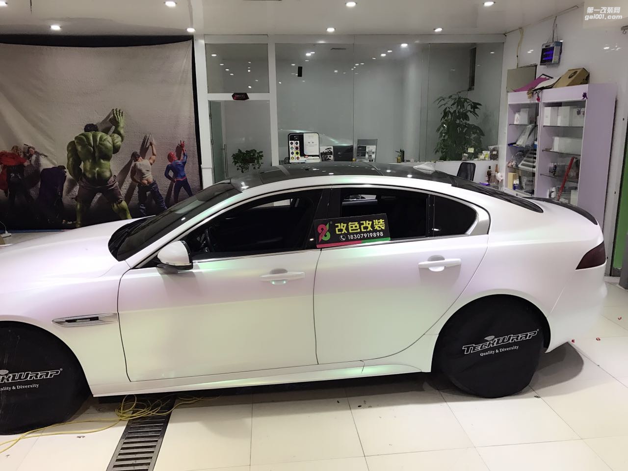 96Auto改色貼膜案例 捷豹最美最氣質(zhì)的曙光白