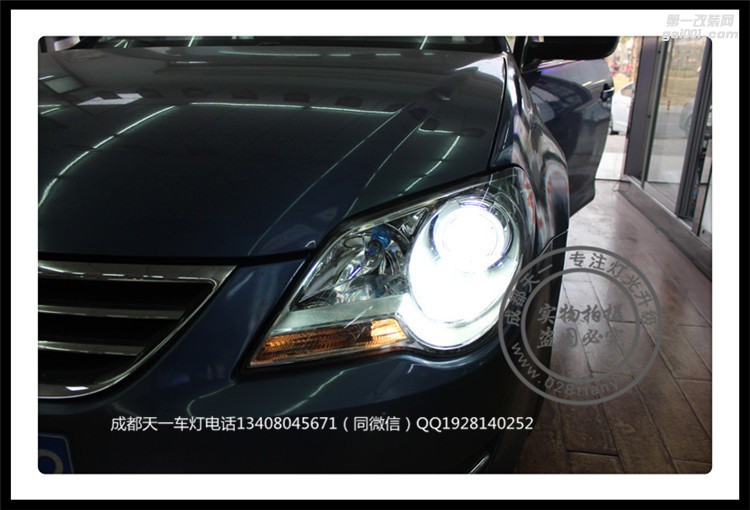 成都寶來車燈改裝升級(jí)原裝Q5海拉透鏡歐司朗氙氣燈日行燈