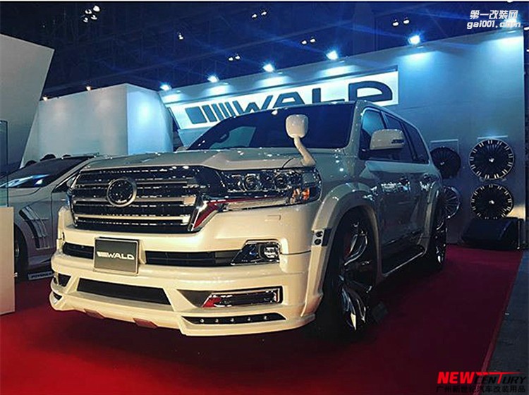 16款豐田蘭德酷路澤改裝WALD前杠 陸地巡航艦前杠電鍍框LED燈配件