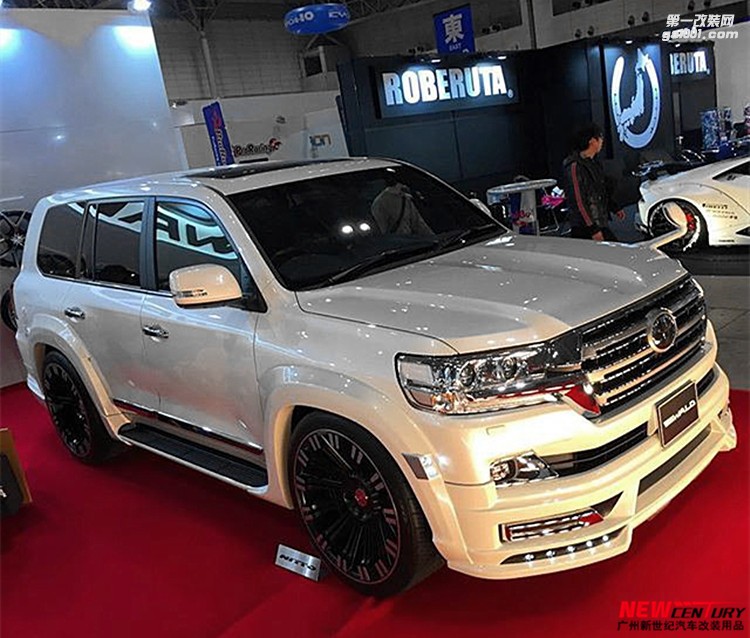 16款豐田蘭德酷路澤改裝WALD前杠 陸地巡航艦前杠電鍍框LED燈配件