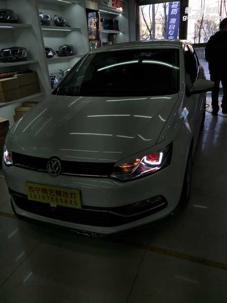 西寧專業(yè)車燈改裝|POLO改U型日行燈|西寧專業(yè)改燈店