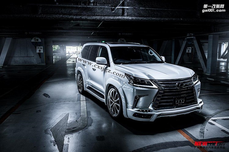 2016款雷克薩斯LX570改裝ZUES寬體小包圍 M'z SPEED前唇后唇輪眉