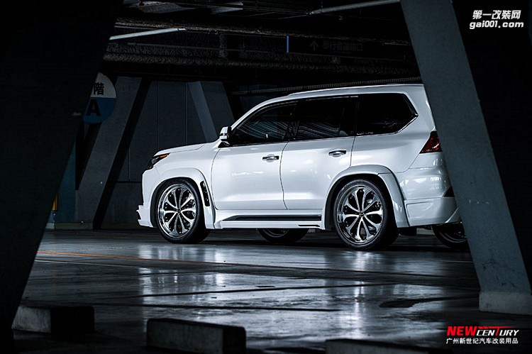 2016款雷克薩斯LX570改裝ZUES寬體小包圍 M'z SPEED前唇后唇輪眉