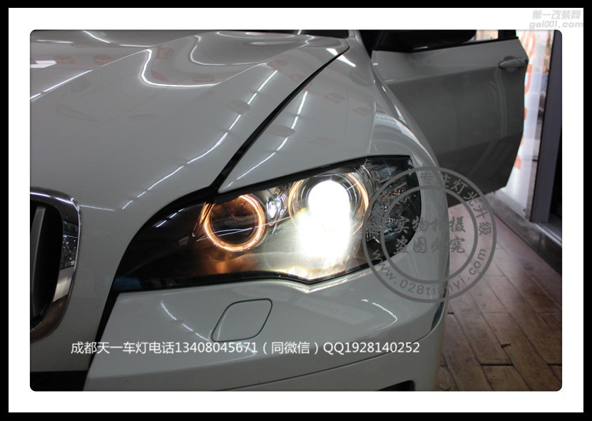 成都寶馬X6改裝車燈改裝歐司朗氙氣燈海拉5透鏡