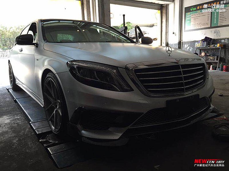 最新款奔馳S級改裝巴博斯碳纖維前唇 W222 AMG S63 S65BRABUS風口