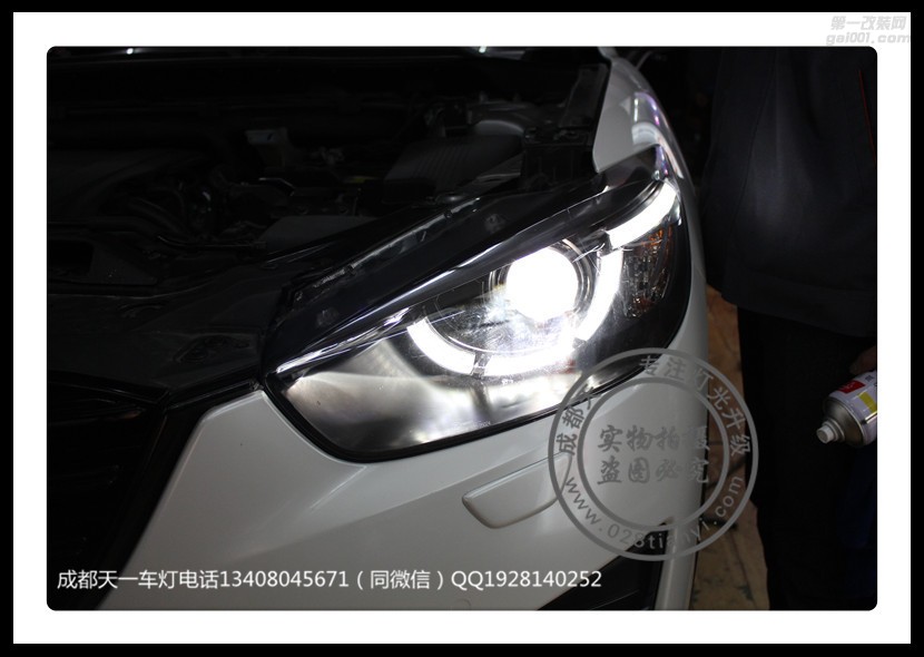 成都马自达CX-5改车灯改装原装Q5海拉透镜欧司朗氙气灯日行灯