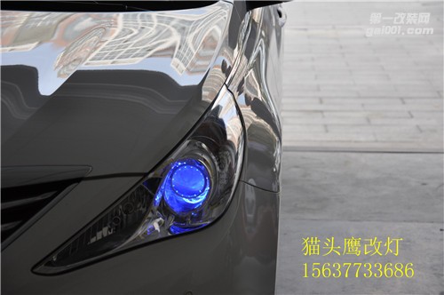 南陽改燈現(xiàn)代改燈車友索八升級(jí)氙氣大燈加裝惡魔眼日行燈