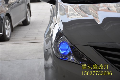 南陽改燈現(xiàn)代改燈車友索八升級(jí)氙氣大燈加裝惡魔眼日行燈