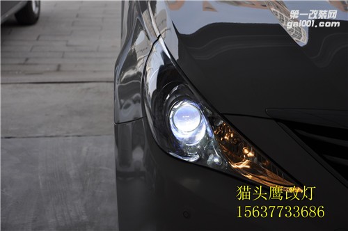 南陽改燈現(xiàn)代改燈車友索八升級(jí)氙氣大燈加裝惡魔眼日行燈