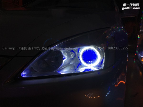 廣州【卡萊姆浦車燈】本田雅閣七代：卡萊姆浦Q5雙光透鏡氙氣大燈+藍色惡魔眼+天使眼