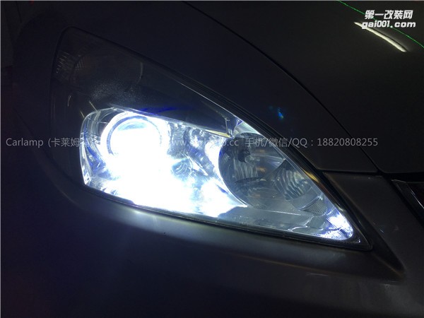 廣州【卡萊姆浦車燈】本田雅閣七代：卡萊姆浦Q5雙光透鏡氙氣大燈+藍色惡魔眼+天使眼