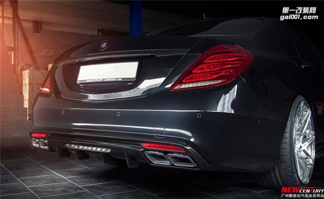 新款奔馳S級320 400 500改裝PriorDesigh大包圍 AMG S63碳纖后唇
